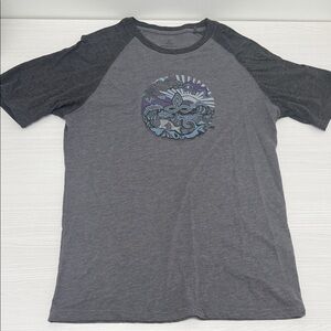 Prana Charcoal and Navy Graphic Tee